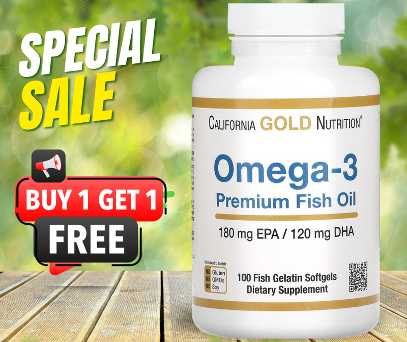 California Gold Nutrition, Omega-3, Premium Fish Oil, 100 Fish Gelatin Softgels